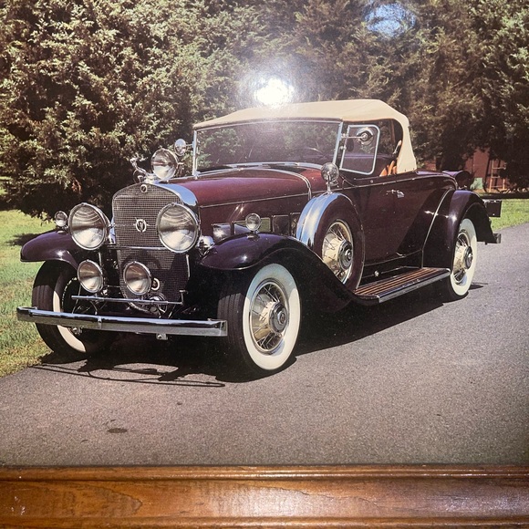 VINTAGE ANTIQUE 1931 CADILLAC CAR PICTURE FRAME - Picture 2 of 8